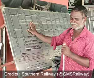 Southern Railway: Braille Navigation Maps Installed at Chennai Southern Railway: Braille Navigation Maps Installed at Chennai